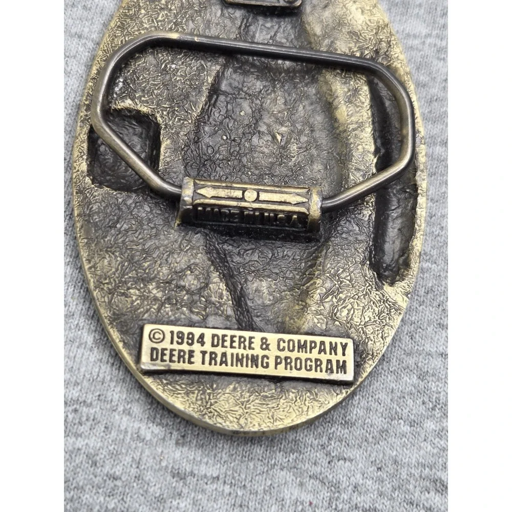 Vintage 1994 John Deere Bronze Level Certification Solid Brass Belt Buckle